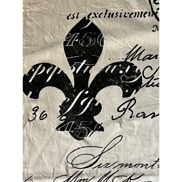 French Vintage Inspired Tea Towel Crown Fleur-De-Lis Moth Script Cotton 27.25” - Picture 5 of 5